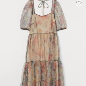 H&M Puff-Sleeve Mesh Dress